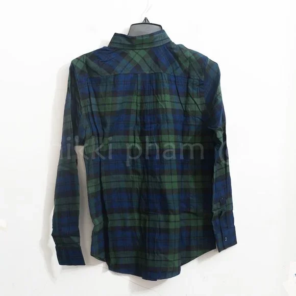 Weatherproof Vintage Women’s Flannel Shirt Long Sleeve  in Green - Picture 4 of 4